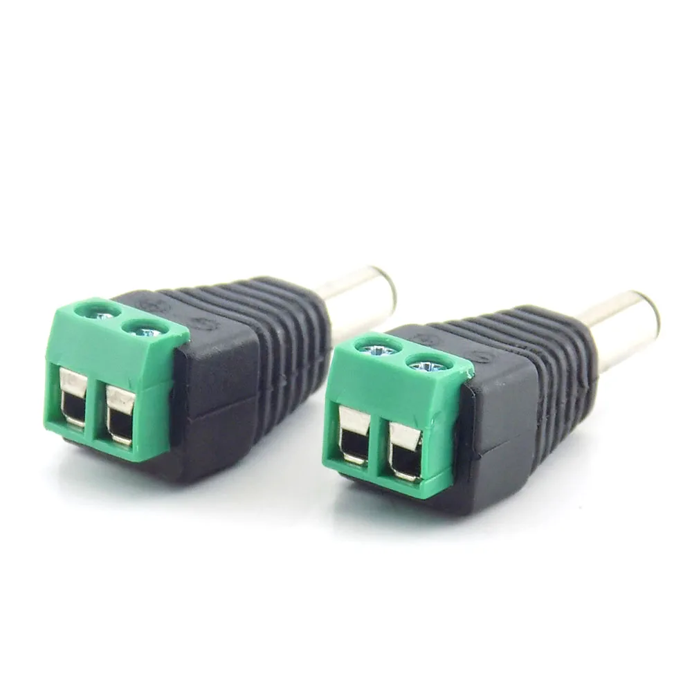 

2pcs 2.1mm DC Male Plug Connector Adapter Power Supply CCTV Accessories for CCtv Camera Security System Video Camera
