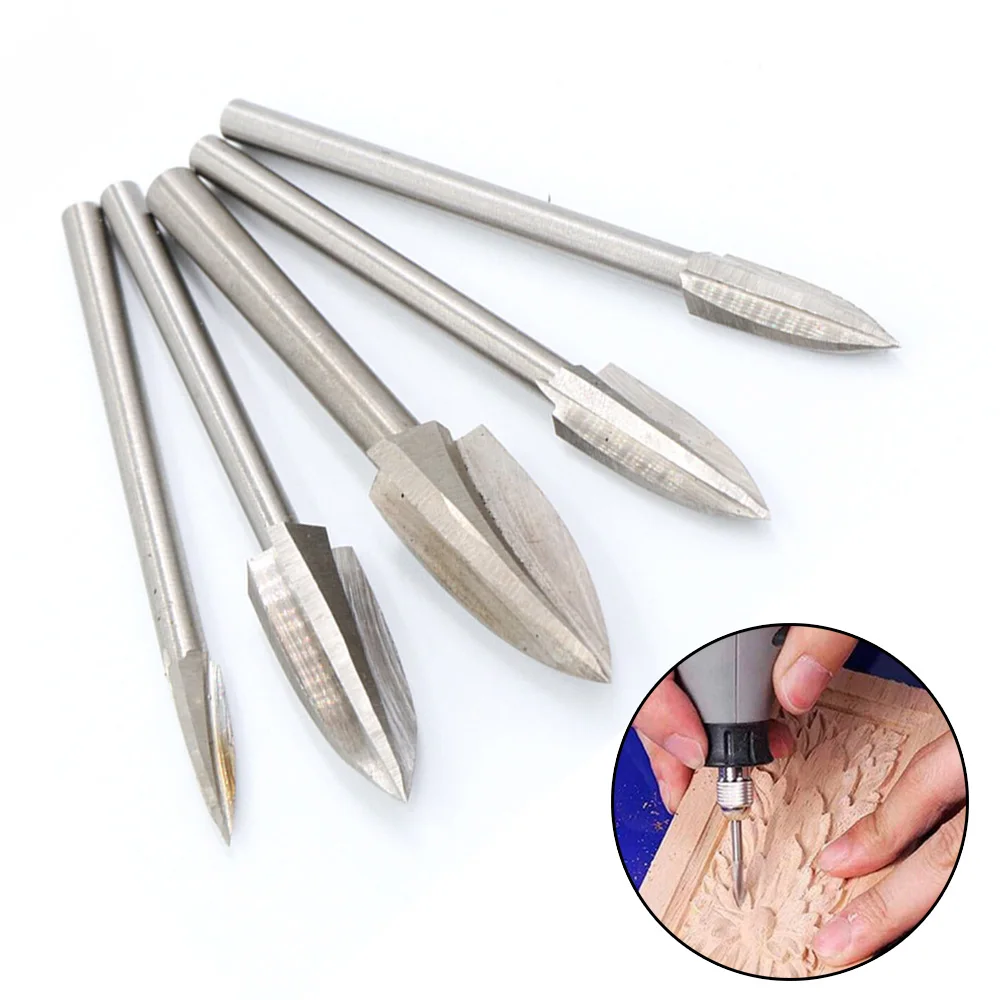 

5PCS/Set Wood Carving Tools Accessory Milling Cutter Steel Carving Root Tools Durable