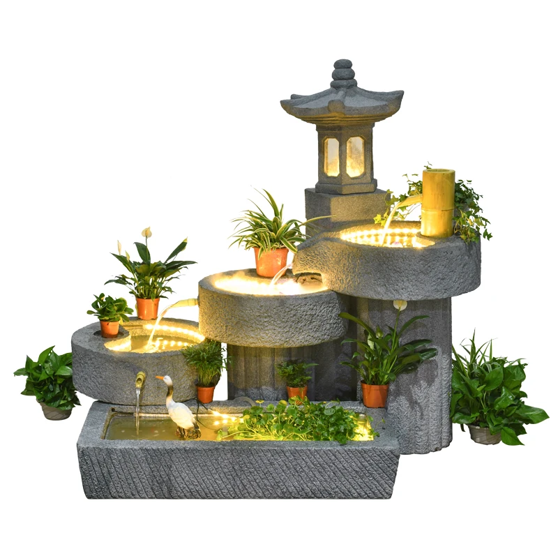 Украшение для фонтана японская бамбуковая каменная мельница пруда сада скалы