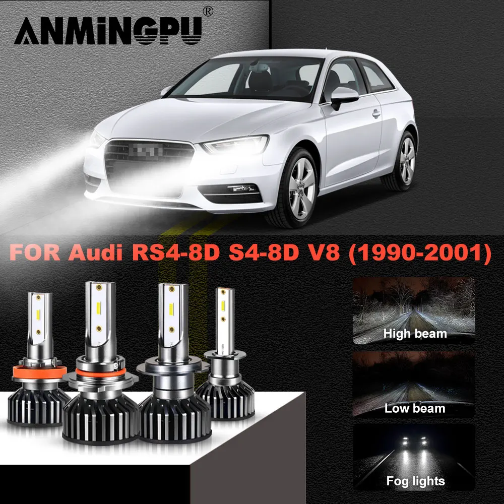 ANMINGPU светодиодсветильник фары для Audi RS4 8D S4 V8 1990 2001 светодиодные