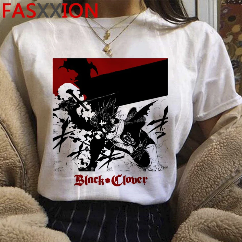 

Футболка с черным клевером, мужская повседневная эстетичная уличная Футболка с принтом, tumblr ulzzang, 2021