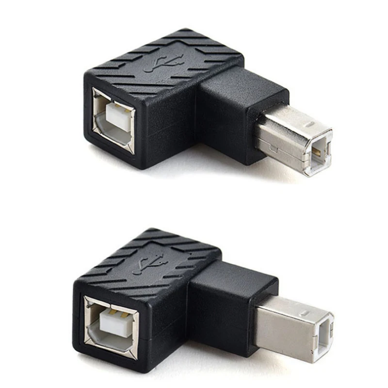 

USB 2.0 Type B 90 Degree Angle Converter Adapter Male to Female Printer Scanner Connector Plug&Play Up/Down/Left/Right Optional