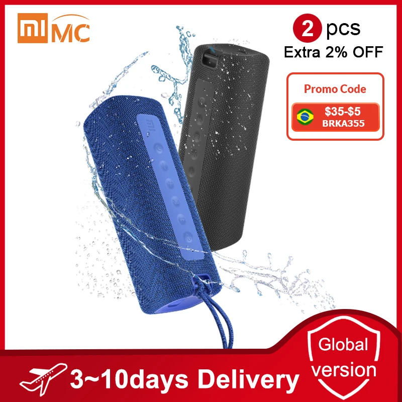 

Xiaomi Mi Portable Speaker Outdoor 16W TWS Connection High Quality Sound IPX7 Waterproof 13 hours playtime Speaker for Bluetooth