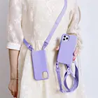 Силиконовый чехол со шнурком для телефона Samsung A81, A71, A51, A72, A52, A41, A42, A32, A21, A50, чехол с ремешком на шею, кросс-боди, ожерелье, шнур