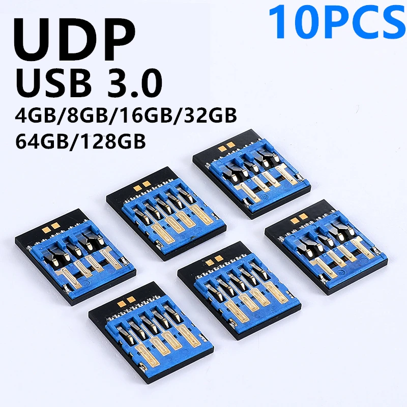 Pendrive Udp Usb 2022 de Memória 4gb 8gb 16gb 32gb 64gb 3.0 gb Pendrive de Chip Semi-acabado com 128 Peças Pen drive USB