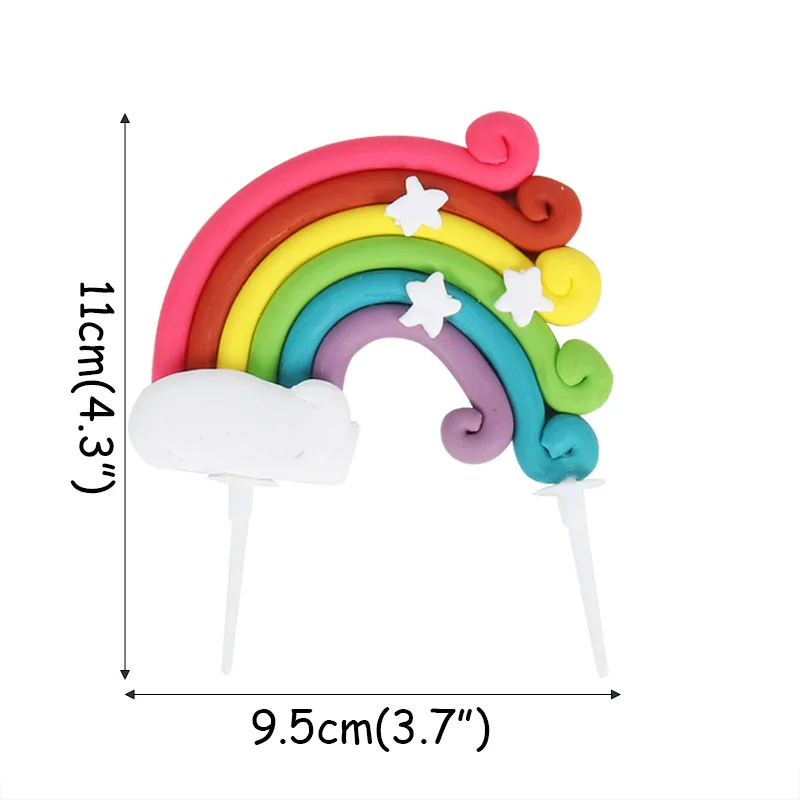rainbow topper Cyuan Единорог детский душ торт Топпер кекс обертки Единорог вечерние аксессуары для торта Дети День рождения украшение флажки для торта - Цвет: rainbow topper