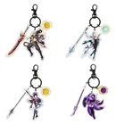 Genshin Impact брелок с рисунком в виде аниме Ganyu Zhongli Venti, акриловый новый элемент оружия, роскошное кольцо для ключей, подвеска для ключей, коллекция