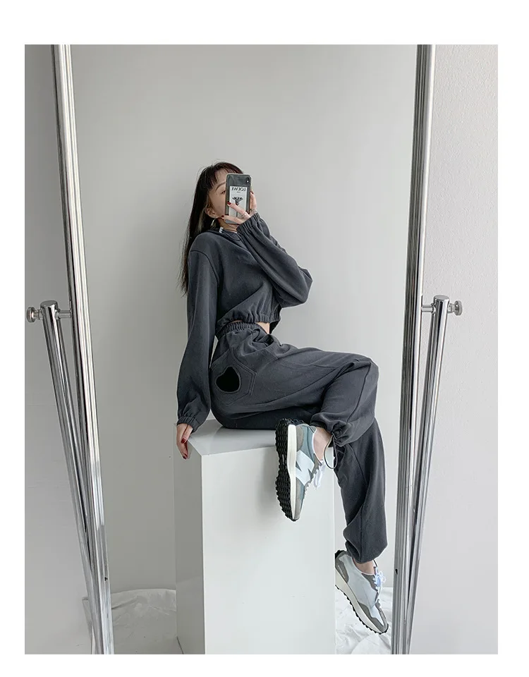 

Sportswear women's spring and autumn corset loose drawstring casual pants