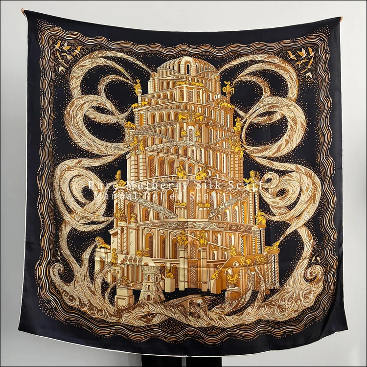 

Шарф 110 см, шарф из 100 чистого шелка тутового шелкопряда, рулонный шелковый шарф, Роскошный дизайнерский женский шарф, большой дизайнерский ш...