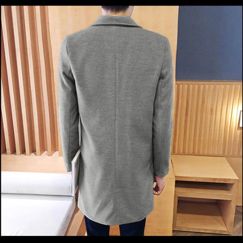 Классическое длинное пальто для мужчин новинка осень зима 2019 мужское шерстяное