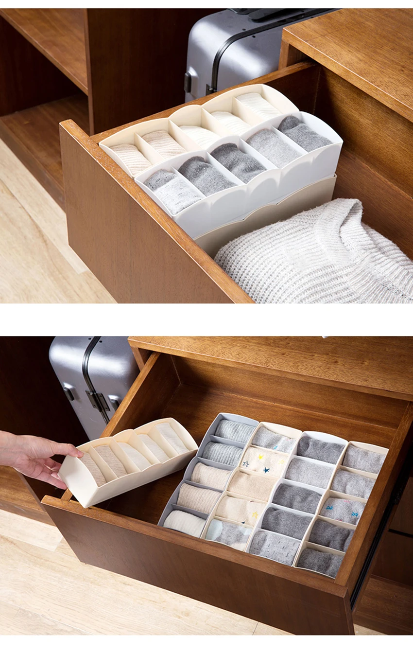 Комод для белья Органайзер, 5 сеток, разделитель ящиков для бюстгальтеров трусики носки ремни моющееся пластиковое Нижнее белье коробка для хранения
