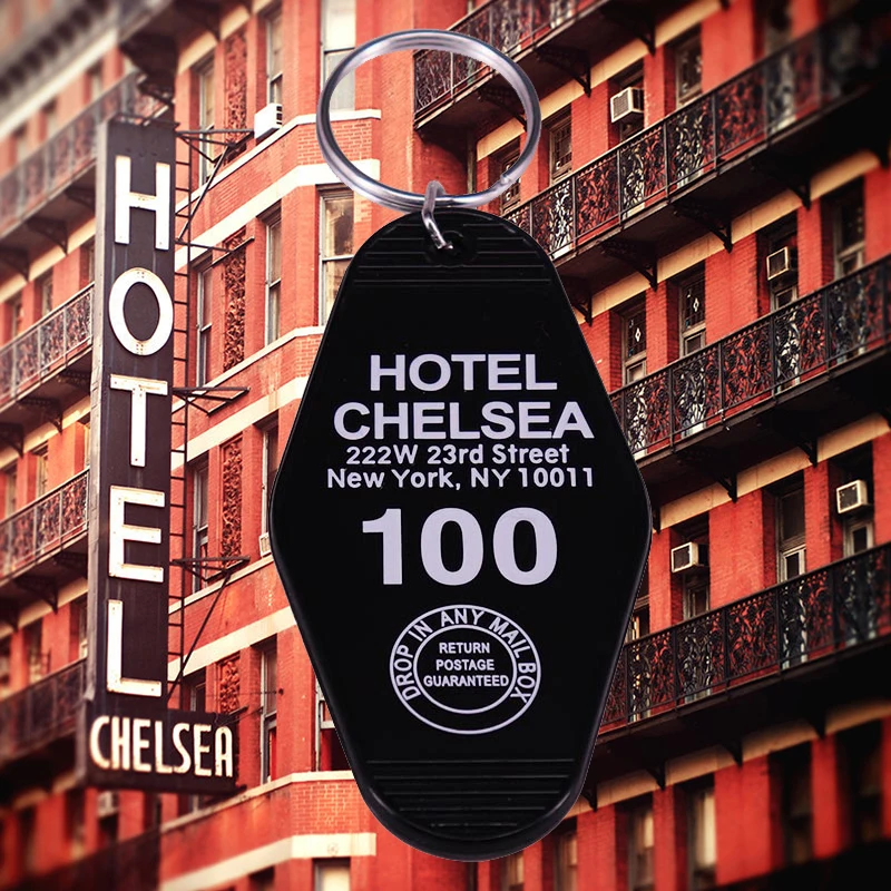 Классический брелок для ключей Нью Йорк отель Челси мотельного ключа с черной