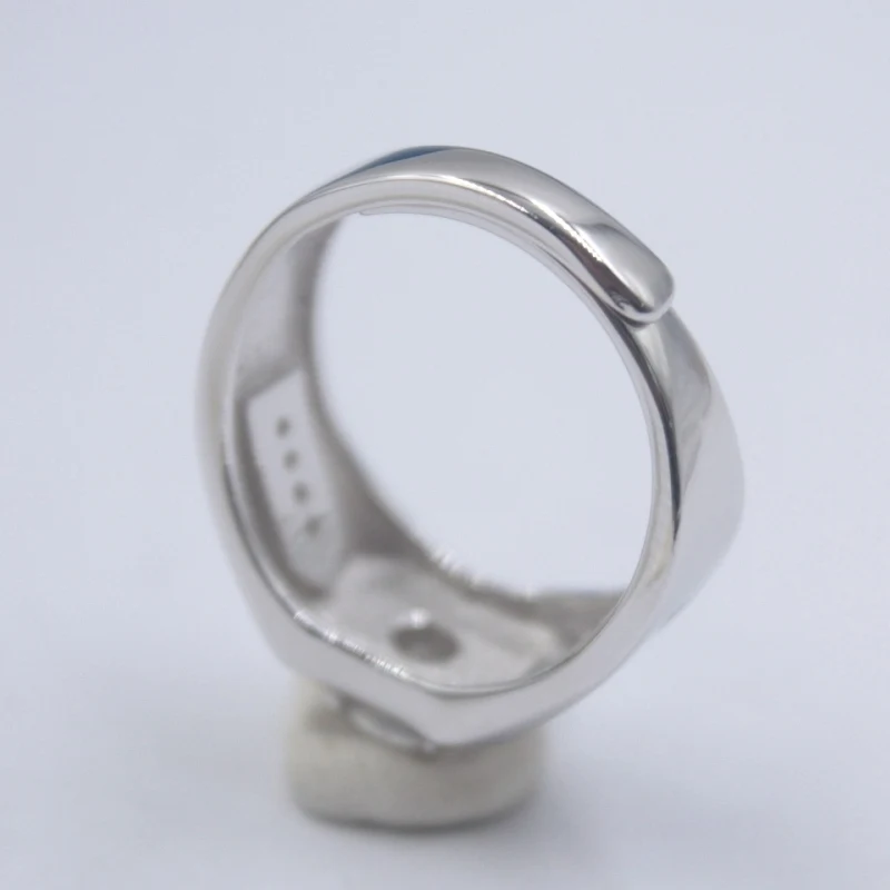Кольцо из чистого искусственного серебра с цирконием для мужчин размер от 5 до 12