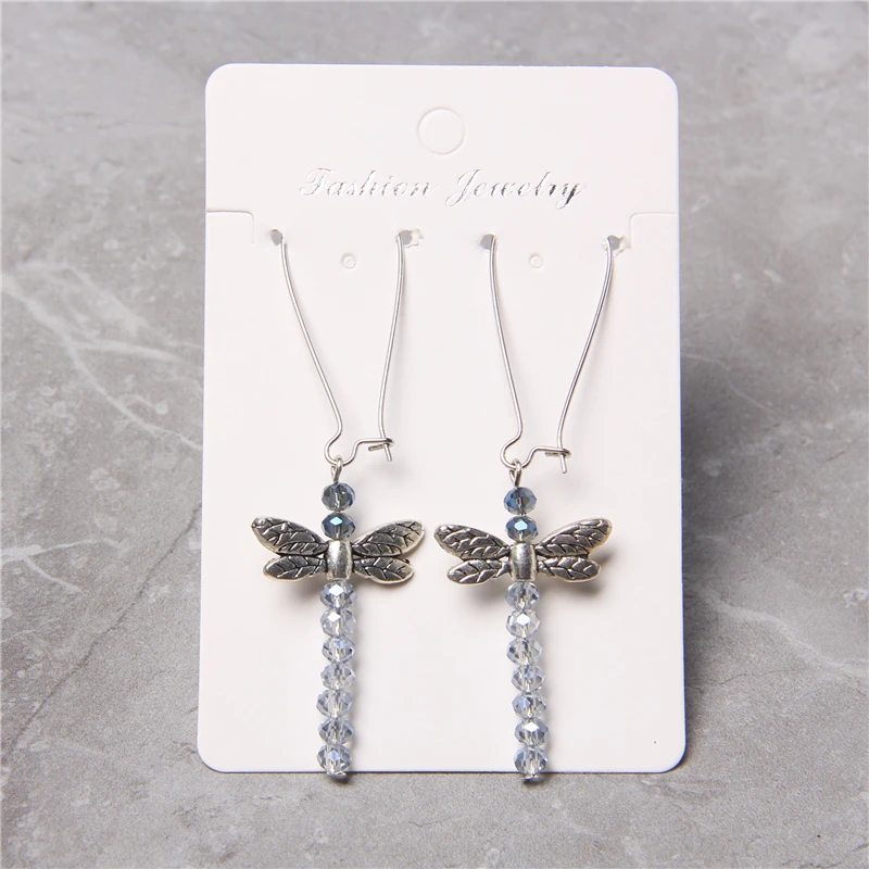 

Dragonfly Earrings For Women Natural Faceted Pink Quartz Beads Pendant Drop Earrings Handmade Femme Dangle Earings