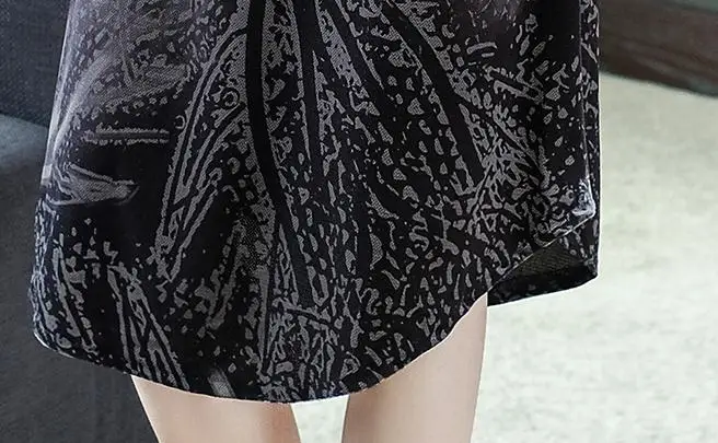 

Fall Winter Womens Turtleneck Printed Floral Pattern Dress , 2019 New Loose 3xl Autumn Vintage Irregular Dresses for Women