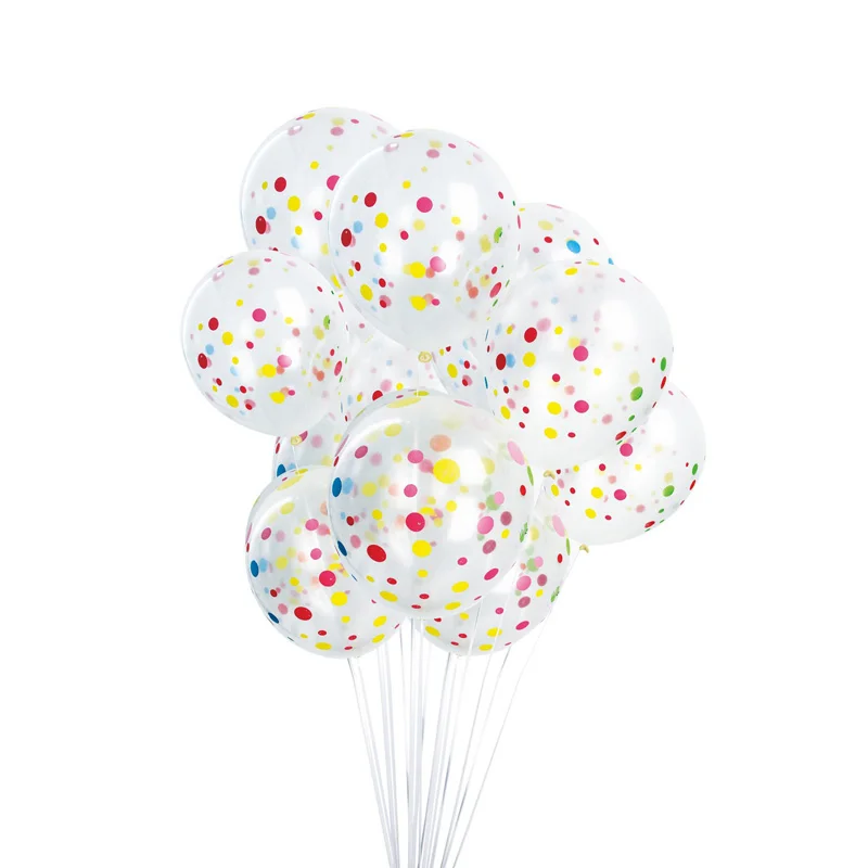 10 шт./лот 12 дюймов прозрачные плотные латексные с принтом цветные в горошек