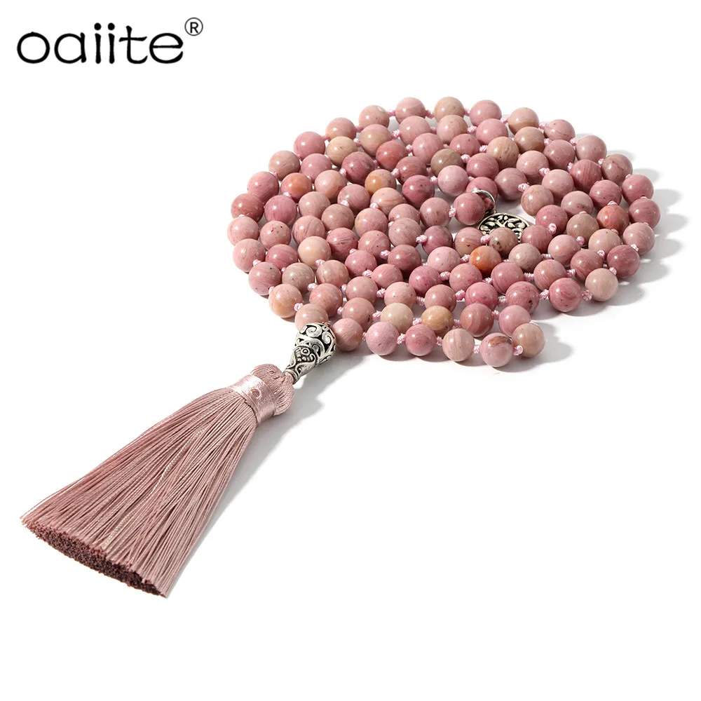 OAIITE 108 Mala молитва медитация ожерелье для йоги женщин мужчин ручное плетение