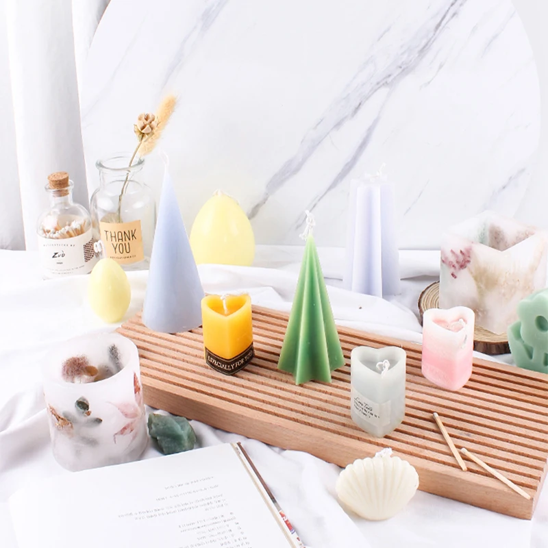 

DIY Epoxy Candle Mould Christmas Tree Silicone Mold Resin Flower Candle Making Supplies Festival Craft Making Home Decoration