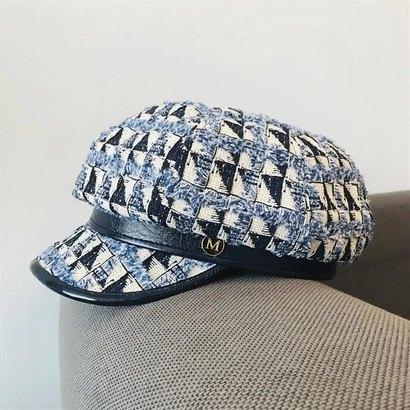 Кепка в стиле женский ремень PU восьмигранной крышкой на весну возраст девочек