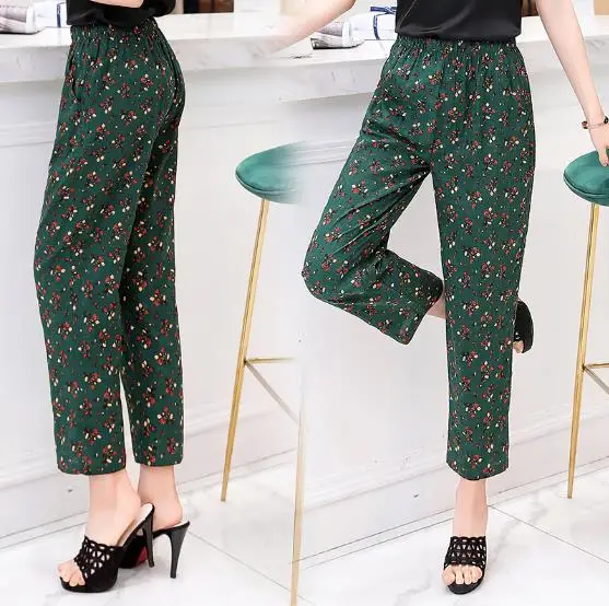 Брюки женские клетчатые с эластичным поясом повседневные Прямые штаны из хлопка