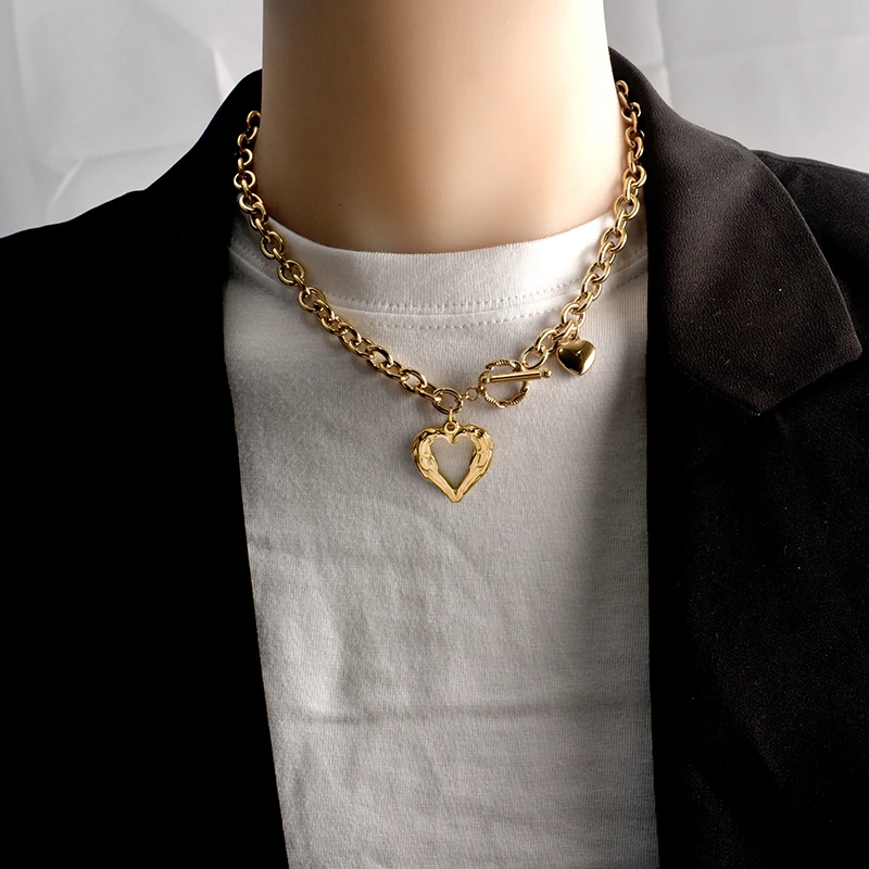 Ожерелье из нержавеющей стали 316L Colorfast кулон в форме сердца крыла ангела