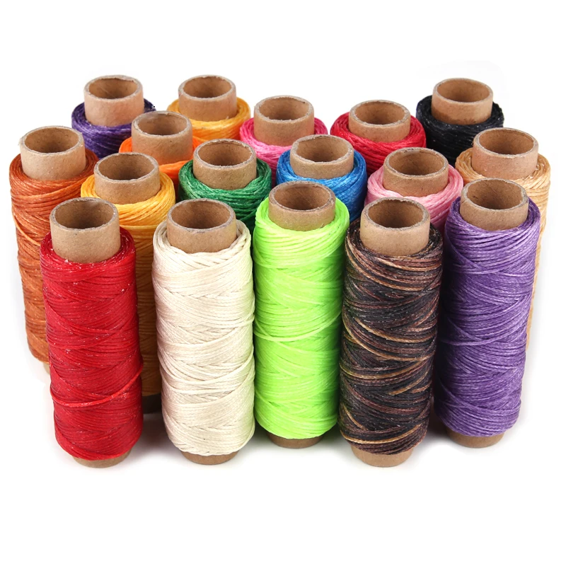 

Nonvor 1Pcs 50M 150D 1mm Hand Stitching Thread Flat Waxed Sewing Line Leather Waxed Thread Cord for DIY Handicraft Tool