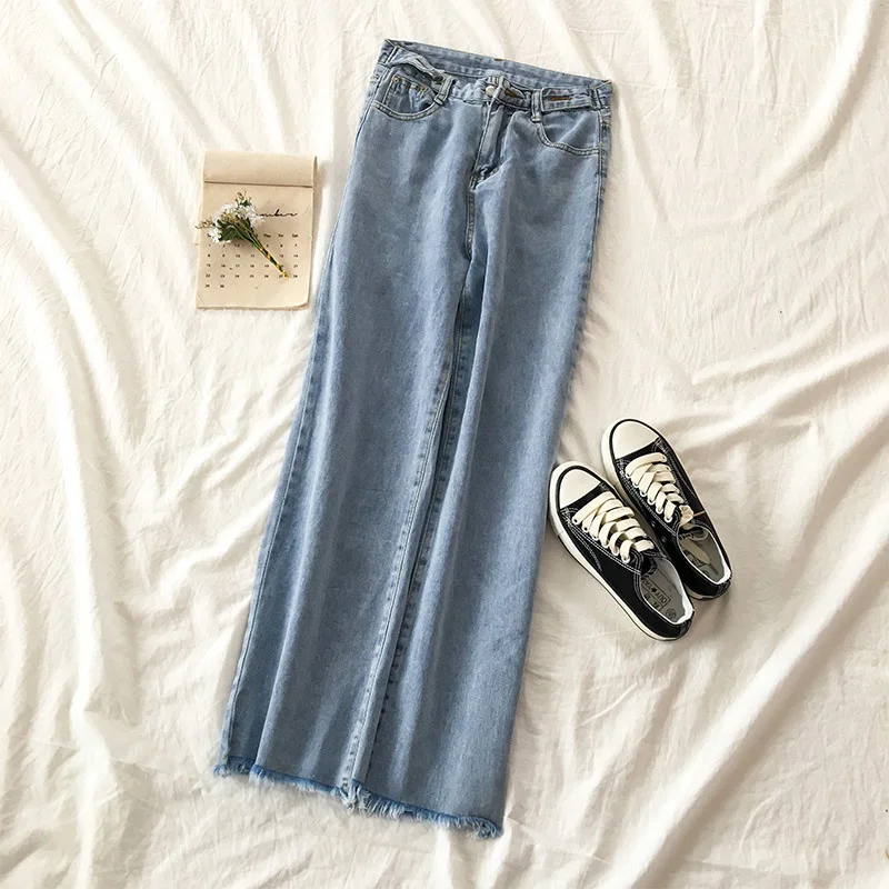 2021 Autumn Spring New Hooded Pink Sweatshirt Female Hong Kong Style Wide-Leg Jeans Trendy Two-Piece SuitRachel | Женская одежда