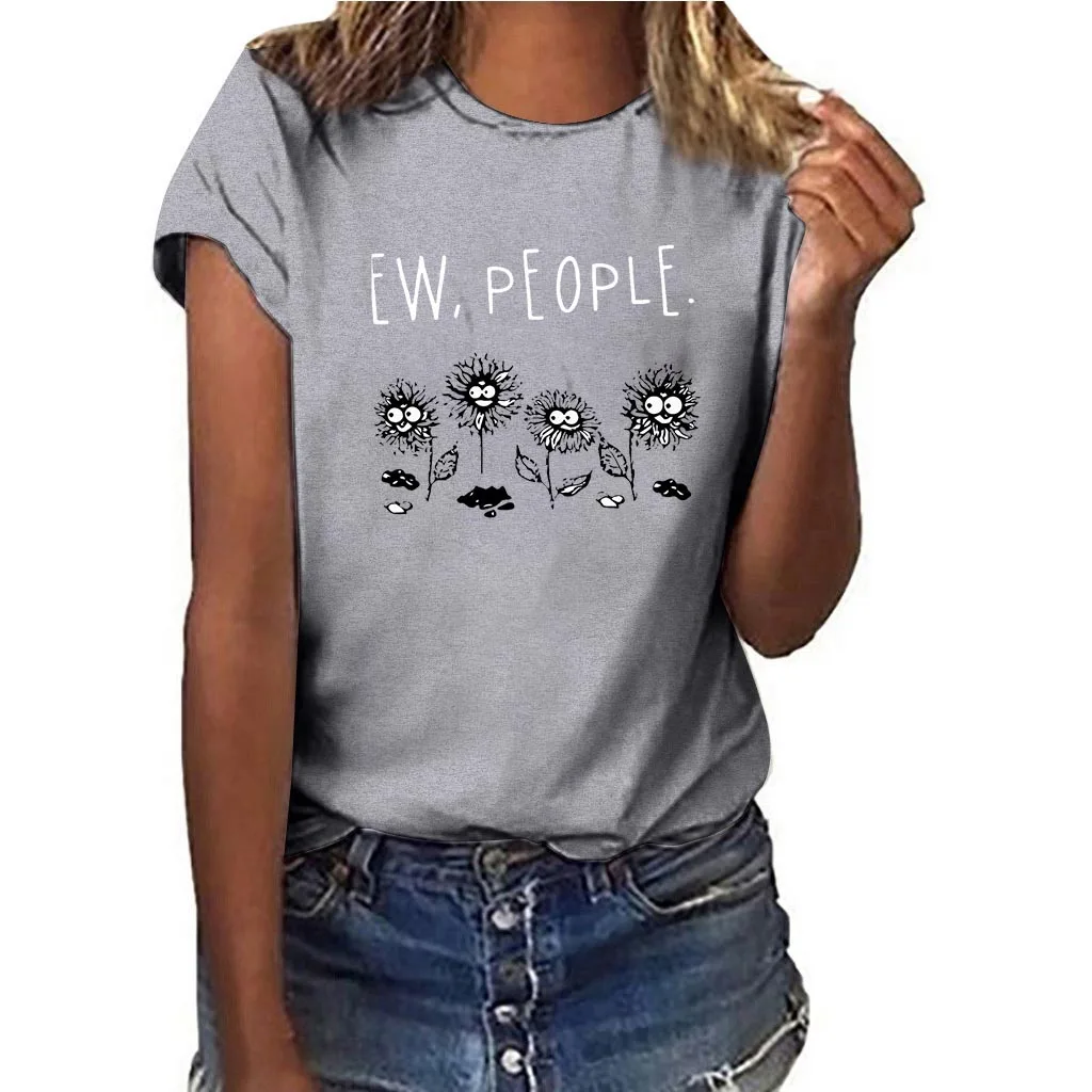 

Women 2021 Flower EW People Print 90s Vogue Fashion Tops Tumblr Tshirts Clothes Womens Ladie Graphic Female Tee T-Shirt Clothing