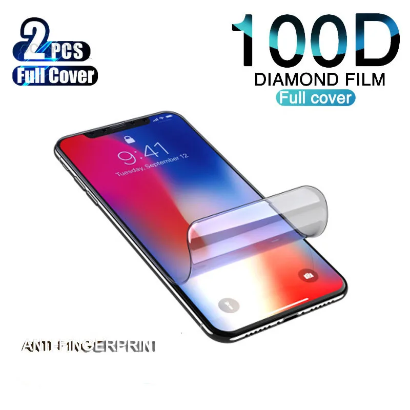 

2pcs/lot 100D Full Cover Soft Hydrogel Film Screen Protector For X XS MAX XR Anti Blue Soft Tempered Film For X XS MAX XR
