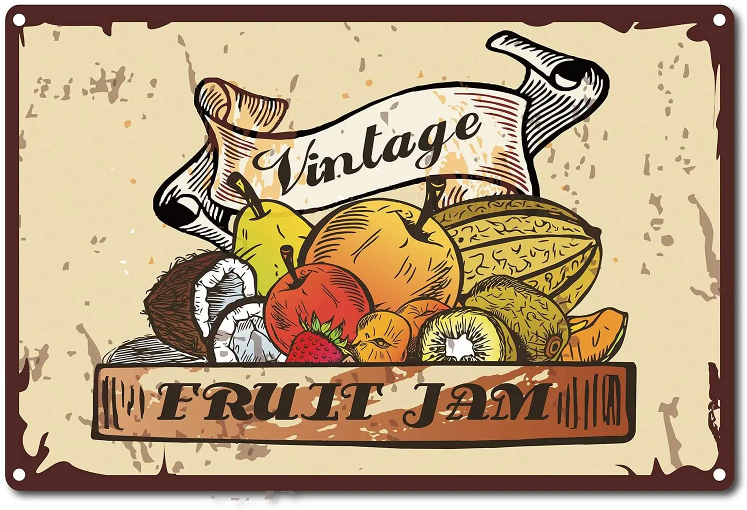

Metal Sign Vintage Fruit Farm Orchard Fruit Shop Indoor and Outdoor Wall Decoration Art Square Metal Sign 8X12 Inches