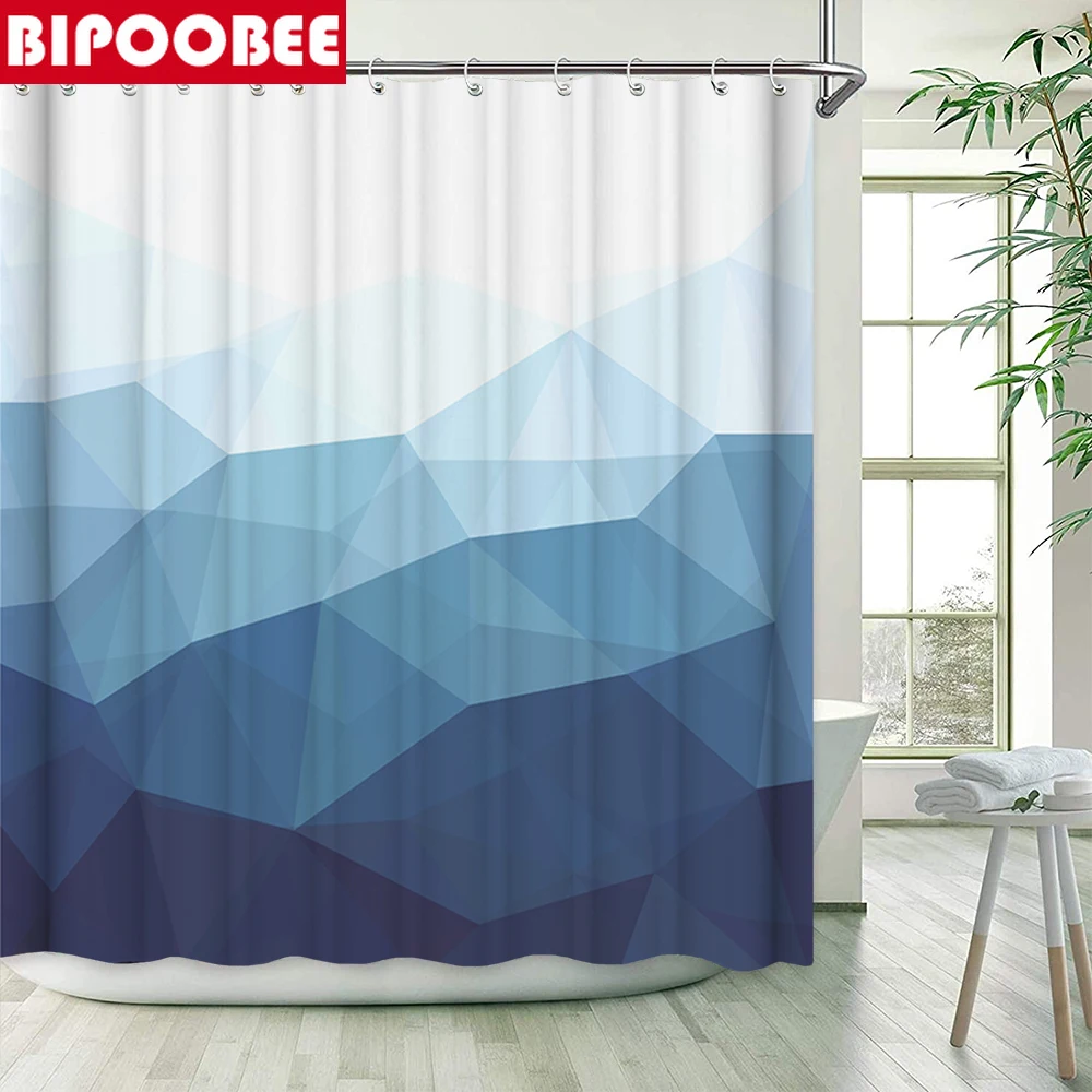 Ромб с постепенной сменой занавески для ванной комнаты крышка унитаза и коврик