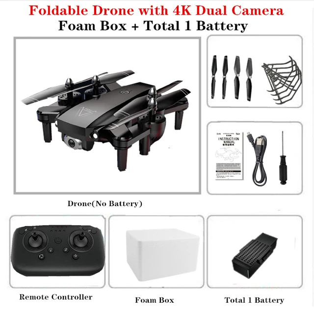 Black 4K 1B Foam 4K L103 радиоуправляемые вертолеты камера Wifi Fpv Дрон Gps Дрон удержание высоты 2,4g оптическое положение потока Дрон камера радиоуправляемые игрушки для детей - Цвет: Black 4K 1B Foam
