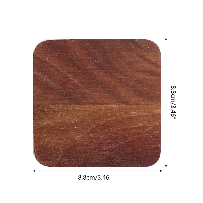 

C9GA Wooden Coasters for Drinks Walnut Wooden Drink Coasters Heat Resistant Reusable Desk Coaster Tray for Home Office Tables