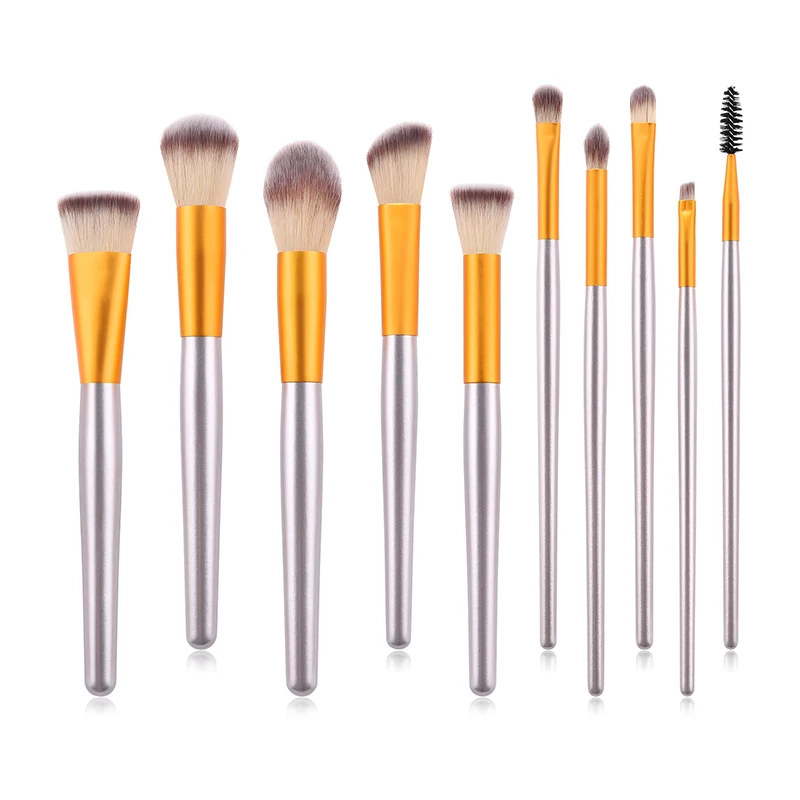 Набор кистей для макияжа 10 шт. кисть основы под макияж пудры ресниц бровей набор