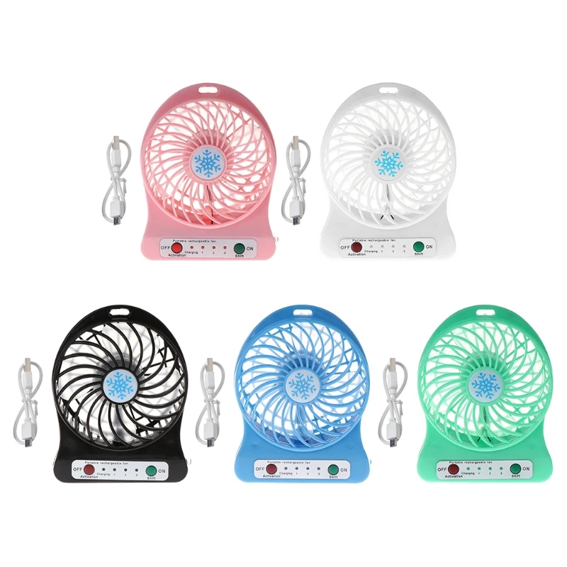 

Portable USB Fan Cooler 5W Outdoor LED Light Fan Air Cooler Desk USB Fan Without 18650 Battery