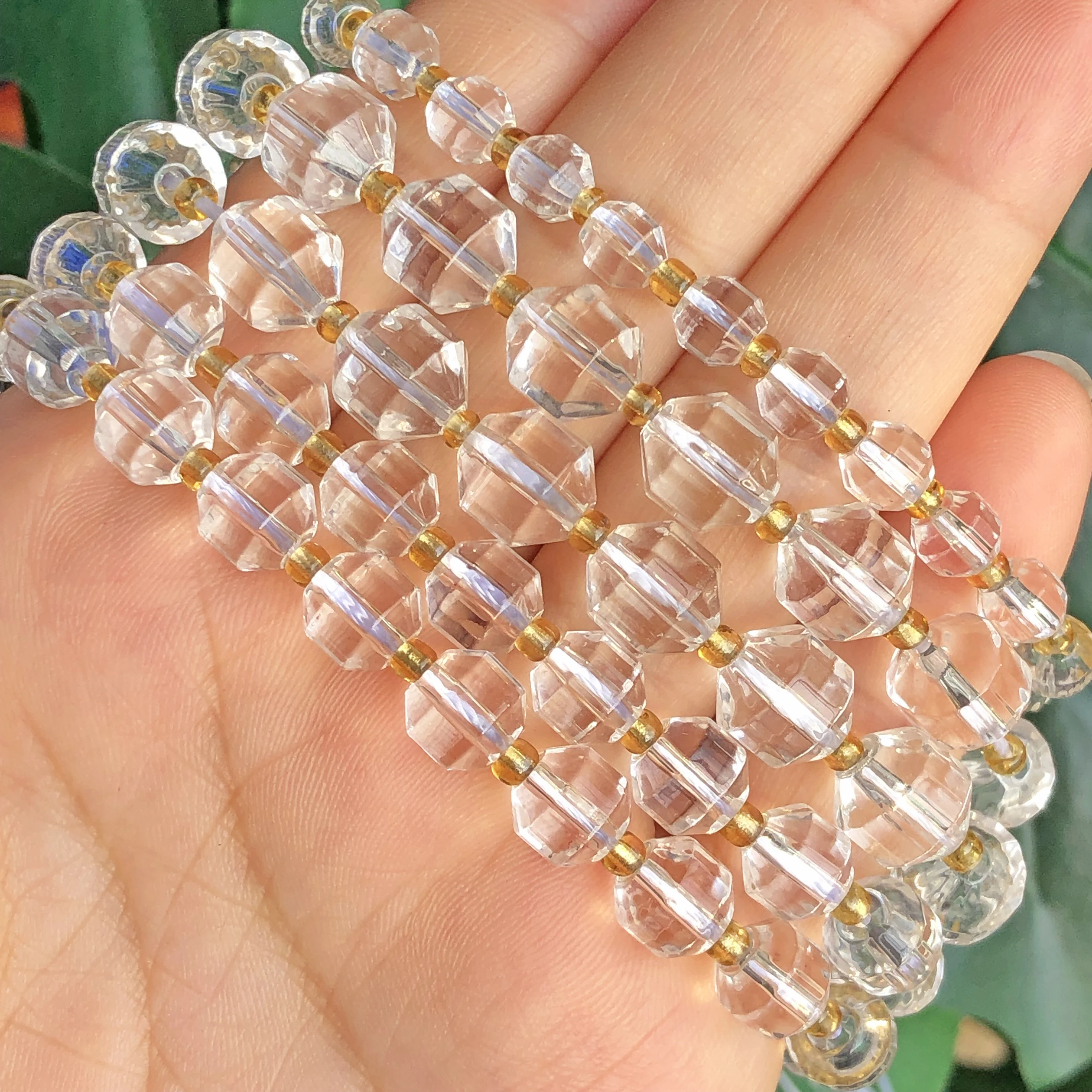 

Faceted Transparent Quartz Crystal Beads Natural Loose Spacer Beads For Jewelry Making Diy Handmade Bracelet Necklace 6/8/10MM