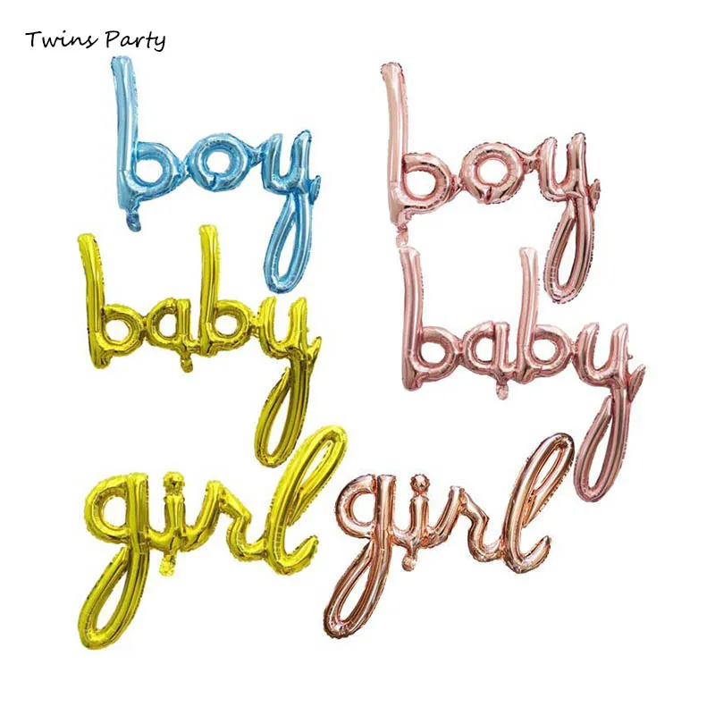 Фольгированные воздушные шары Twins розового золота с надписью One Boy Girl Baby Shower для 1