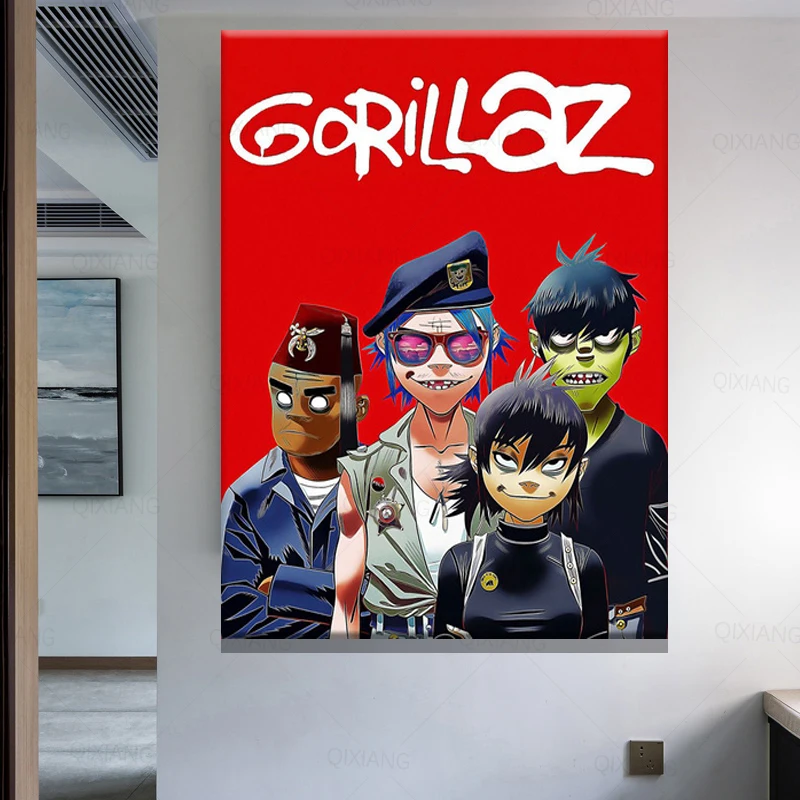 Аниме Gorillaz Холст Плакаты настенные художественные принты гостиная спальня