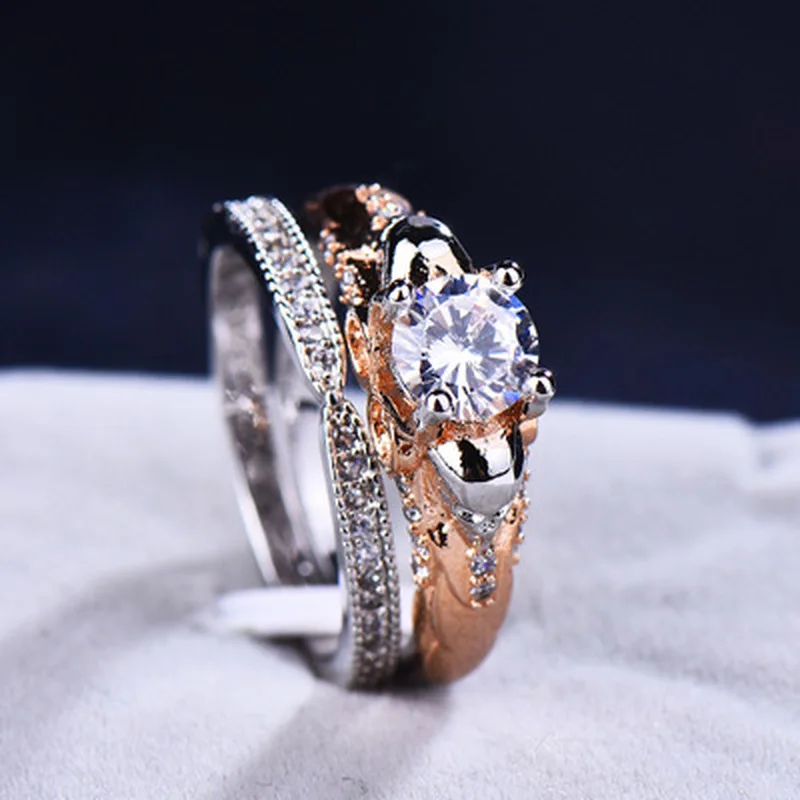 Женское двойное кольцо с кристаллами в готическом стиле | Украшения и аксессуары