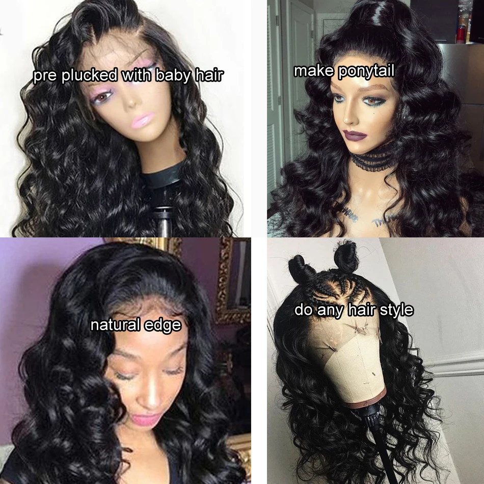 30 дюймовый парик с закрытием волнистых волос 150 бразильские человеческие волосы