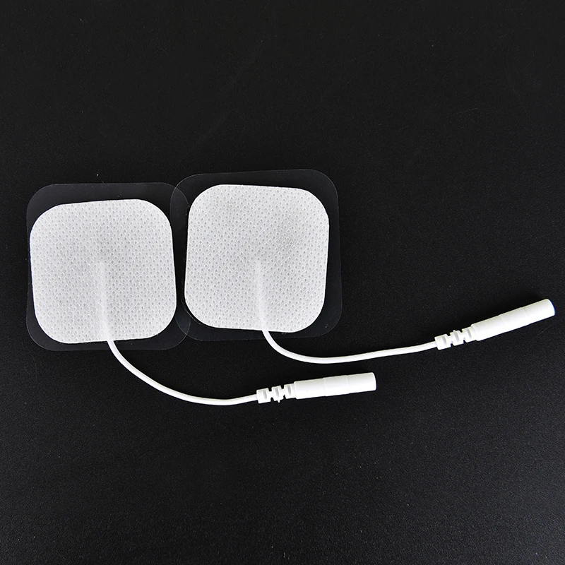 

10Pcs/lot Electrodes Digital Therapy Machine Massage 2mm Plug with 4x4cm Nerve Stimulator Silicone Gel Electrode Pads Tens