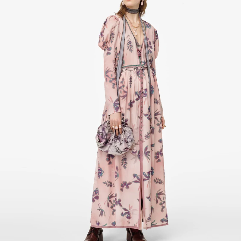 Женское платье макси с принтом вечерние длинные летние платья контрастными