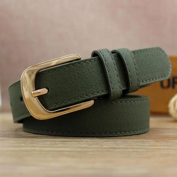 

High Quality Women Wide Pigskin Belt Jeans Genuine Leather Belt Metal Buckle Casual All-match Female Colorful Belts Punk