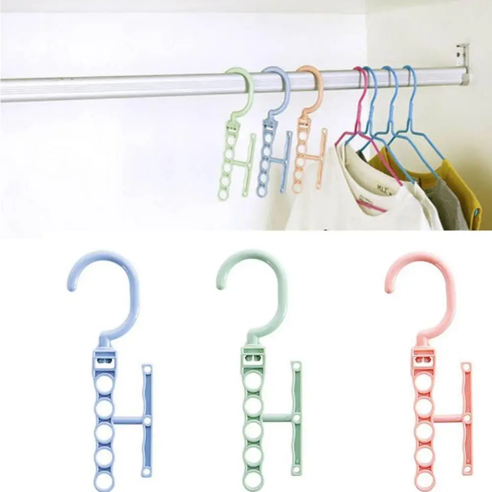 

1PC Clothes Hanger Closet Organizer Space Saving Hanger Plastic Storage Rack Clothing Scarf For Clothes Multi-port Cabide Y8K7