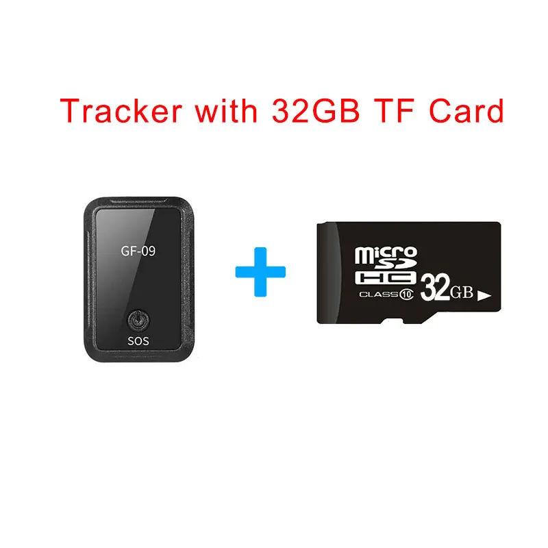 With 32GB TF Card GF-09 мини Localizador gps трекер локатор поисковый брелок анти потеря аудио рекордер носимые устройства слежения для домашних животных детей - Цвет: With 32GB TF Card