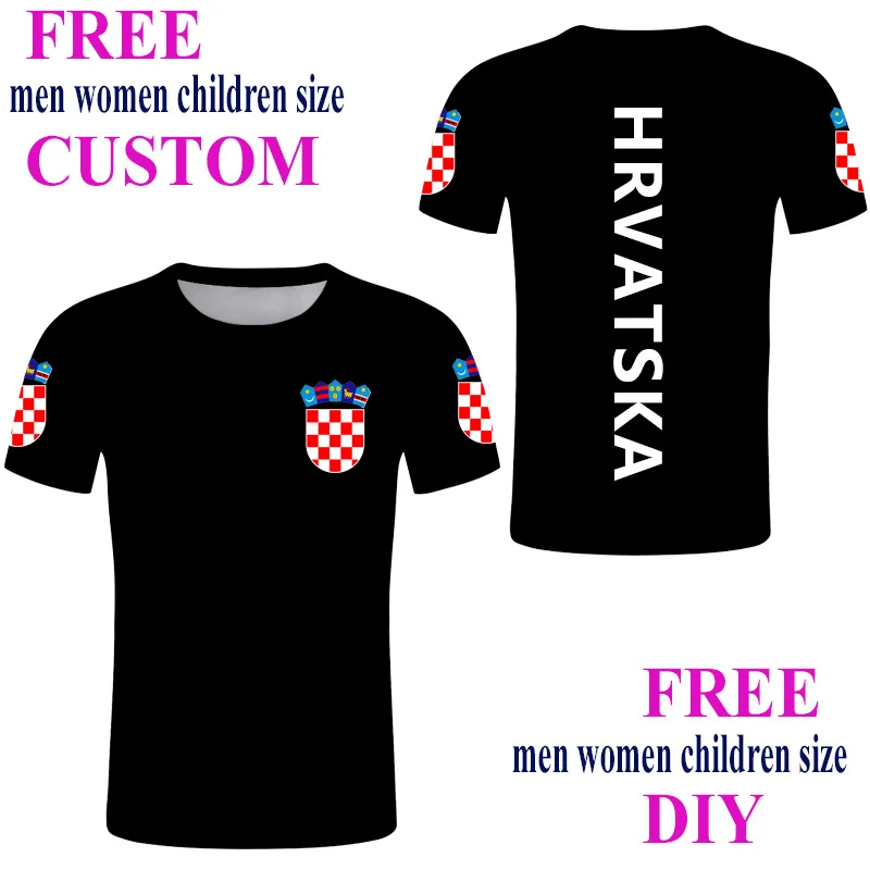 Хорватская футболка летние мужские футболки HRVATSKA на заказ с эмблемой для