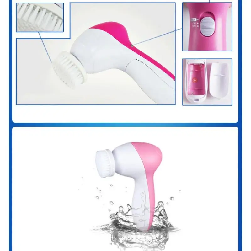 5 In1 Портативный массажер мыть очищающее средство для лица Уход за кожей глубокой