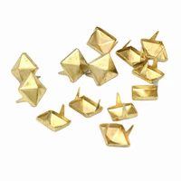 100pcs gold spike pyramid 2 claw 9mm studs rivets cone nailhead studs decorative leather craft accessory