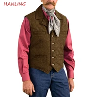 mens suit vest retro slim fit sleeveless western cowboy vest herringbone vest steampunk vest wedding vest waistcoat