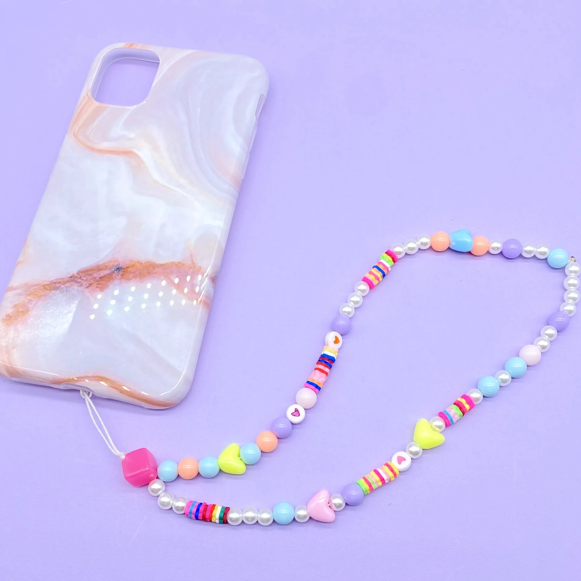 

Acrylic Neck Necklace Strap Lanyard Card Mobile Cell Phone Chain Straps Keychain phone Hang Rope